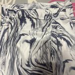 A New Day  Blue and White Marble Satin Ruched Midi Skirt Photo 3