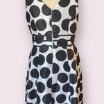 Dress Barn Sleeveless A-line Black & White Polka Dot Midi Dress Photo 1