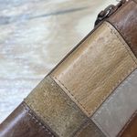 Fossil Brown Leather Warm Earth Tones Patchwork Wallet Bifold Zipper Coin Photo 11