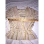 Vintage Set Top Skirt Size S Cream Lace Long Sleeve 80"s Cottagecore Modest USA Photo 6