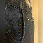 Michael Kors Cropped Gold Studded Jeans with Fringe Hem Photo 4