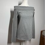 J.Crew Sweater Women M Gray Off Shoulder Long Sleeve Soft Stretch Knit Cotton Size M Photo 3