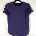 Lululemon T-Shirt Size 6 Purple Rolled Short Sleeve Casual Top Crew Neck Photo 0