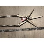 Janis Savitt Flat Link Chain Drop Necklace Emerald Cut Pink Glass Stone 17” Silver Photo 3