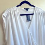 Inc international NWT I.N.C. International Concepts white Women's Ruched Side-Tie Top Size XXL Photo 3