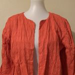 Womens Orange Gauze Textured Open Front Cotton Jacket Size Large Chico's Photo 1