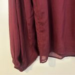 Joie NWT  Burgundy Wine Long Sleeve Sheer Smocked Blouse Photo 12