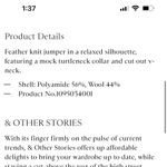 & Other Stories & Other Stories Black Feather Knit Choker Neck Jumper Photo 2