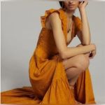 Anthropologie NWT The Peregrine Midi Dress in Gold / Orange - Yellow Photo 3