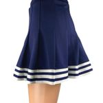 Cheerleading.com Women's Navy Blue White Stripes Pleated A Line Mini Skirt Sz XS Photo 1