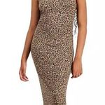 Bar III  | Animal Cheetah Print Bodycon Midi Dress Black Brown Tan | Size XL Photo 0