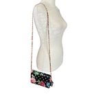 Bebe women's kimberly floral black small crossbody bag clutch gold hardware Photo 7