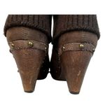 Kathy Van Zeeland  Brown Sweater Cuff Platform Ankle Boots Womens Size 7.5 Photo 7