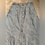 Miou muse long denim jean skirt medium Blue Photo 1
