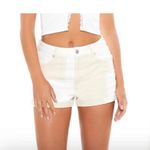 Forever 21 Denim High-Rise Jean Shorts Size 26 Beige Reworked Colorblock Womens Photo 1