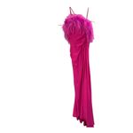 Johnathan Kayne Johnathan Kanye Fuchsia Feather Trim Floor Length Prom Pageant Dress Size 6. Photo 1
