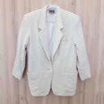 Forenza VTG  Womens Cashmere Blend Blazer Size 12 Cream Classic Quiet Luxury Photo 0