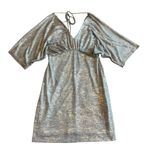 Aidan Mattox Silver Mini Dress Deep V Photo 9