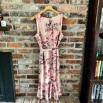 Eliza J  Pink Floral Ruffle Chiffon Midi Dress, 14 Photo 5