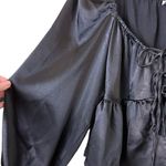 Top Shop Black Satiny Puffed Sleeve Blouse Size 10 Photo 9