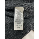 DKNY Womans Jeans XL Black Metallic Pullover Shawl Collar Long Sleeve Sweater Photo 3