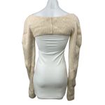 Danielle Guizio  Cream Beige Cashmere Wool Ribbed Knit Bolero Crop Top Size S Photo 1