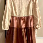 English Factory  Cream and Brown Tiered Dress Photo 0