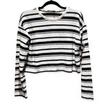 ZARA NWT Women’s Rustic Short Small Black White Knit Striped Oversize Top Photo 2