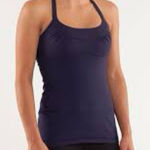 Lululemon  Scoop Me Up Navy Blue Tank Top Built in Bra Medium Athletic Lounge Gym Photo 0