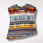 One World  Multicolor Boho V Neck Blouse Size Small Photo 7
