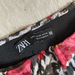 ZARA  houndstooth floral print pleated midi skirt Photo 1