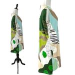 Anni Kuan Abstract Art to Wear Shift Dress Petite XS Oversized Neutral Floral Photo 6