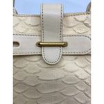 Furla Croc Embossed Beige Leather Handbag Photo 12