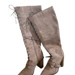 Charles David NEW  Dysfunctional Leather Stacked Heel Knee-High Boots Suede Photo 2