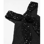 Mango NWT Mng Sequin High Neck Halter Tie Open Back Mini Dress Formal Black 8 Photo 4