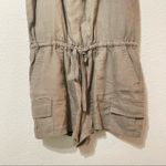 Joie  Green Linen Sleeveless Casual Cargo Romper S One Peice Womens Beachy Summer Photo 5