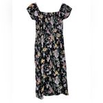 Abercrombie & Fitch  Black Floral‎ Midi Dress XS Pastel Flowers Cottagecore Photo 2