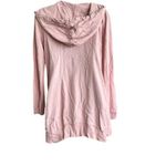 Soft Surroundings  Corrina Pink Embroidered‎ Zip Front Hooded Sweater M Photo 2