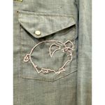 Rare 70's Sears Western Wear Chambray Shirt Hand Embroidered Folk Art Pearl Snap Size M Photo 6