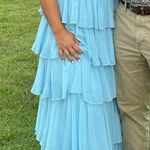 Fame and Partners  Blue Ruffled Dress  Photo 0