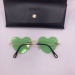 SheIn Green Faceted Rimless Heart Sunglasses Photo 4