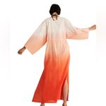 Boden Maxi Empire Beach Kaftan Dress Firecracker Dip Dye Orange US Size 10p White Photo 1