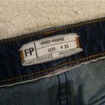 Free People Rose Embroidered Dark Wash Mid Rise Cropped Jeans Size 25 Photo 2