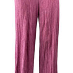 ZARA Women's Pink High Waisted Plisse Pull On Wide Leg Trousers Pants Size M Photo 0
