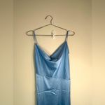 Unbranded Light Blue Satin Slip Dress Photo 3