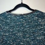 Talbots Marled Knit Faux Leather Trim Short Sleeve A-Line Dress Zip Office Sz 4 Photo 13