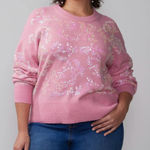 Ny Collection NY&C NWT Women's Plus Size 4X Pink Sequin Fairy Feminine Sweater‎ Photo 0