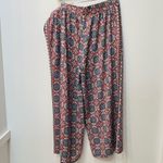 Max Studio NWT  pleated wide leg pants cropped paisley navy blue ornage size XL Photo 7