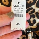 Talbots  Brown And Black Round Neck Animal Print Short Ruched Sleeve Blouse XS‎ Photo 9