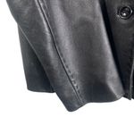 Q.U.E Genuine Lambskin Leather Blazer Jacket Black Size L Lined Button Front Size L Photo 3